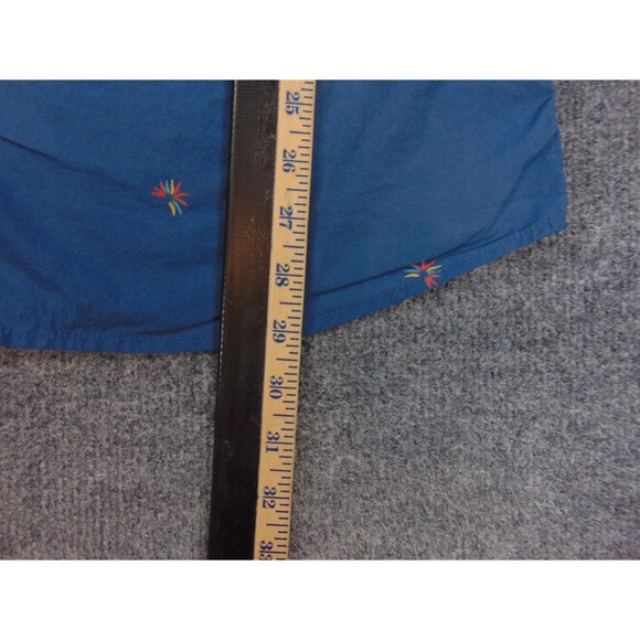 Vissla‎ Shirt Mens XL Blue Short Sleeve Button Front Fireworks Embroidered Surf - Picture 6 of 8